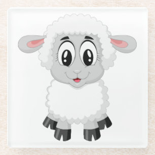 Niedliches Baby-Farm-Lamm Glasuntersetzer