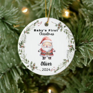 Niedliches Baby First Watercolor Keramik Ornament