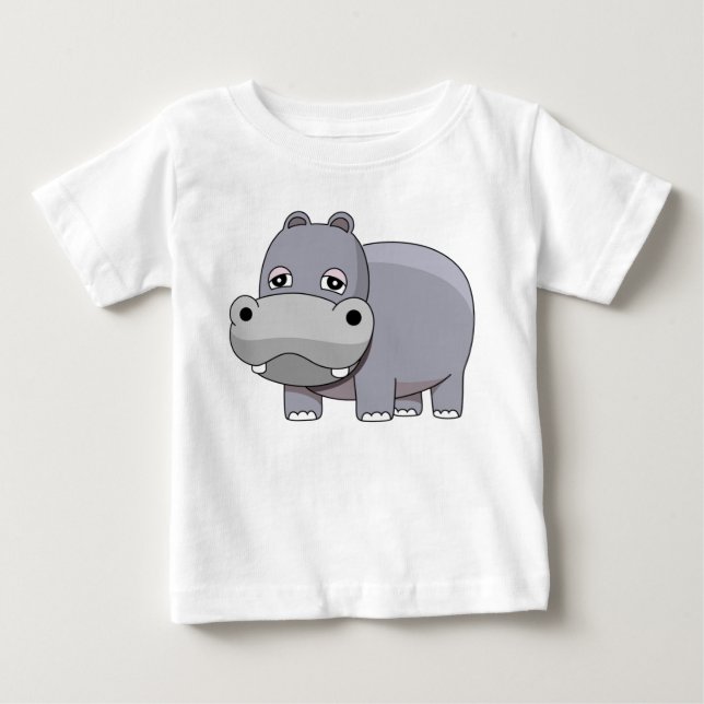 Niedliches Baby-Flusspferd Baby T-shirt (Vorderseite)
