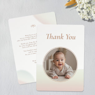 Niedliches Baby Foto Geschlecht Neutrale Babydusch Dankeskarte