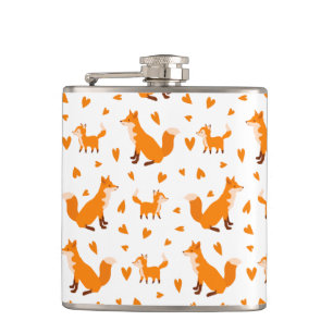 Niedliches Baby Fox Happy Mütter Tag Wildtier Flachmann
