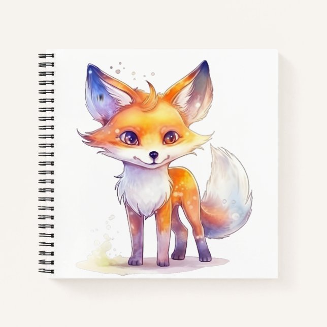 Niedliches Baby Fox Spiral Notebook Notizbuch (Vorderseite)
