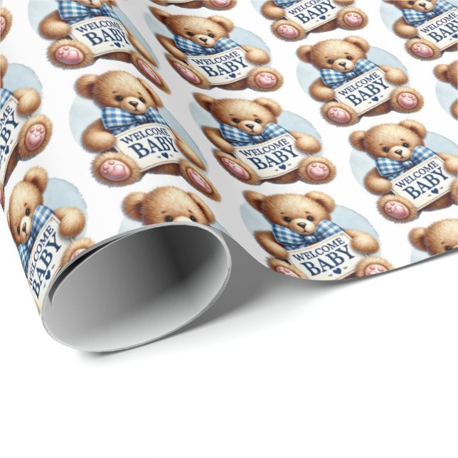 Niedliches Baby Geschenkpapier (Rolleneckpunkt)