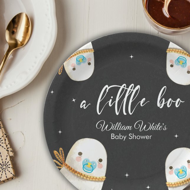 Niedliches Baby Ghost Halloween Herbstpapier Platt Pappteller (Cute Baby Ghost Halloween Fall Paper Plate)