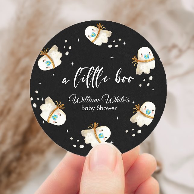 Niedliches Baby Ghost Halloween Herbstpapier Platt Runder Aufkleber (Cute Baby Ghost Halloween Fall Paper Plate Classic Round Sticker)