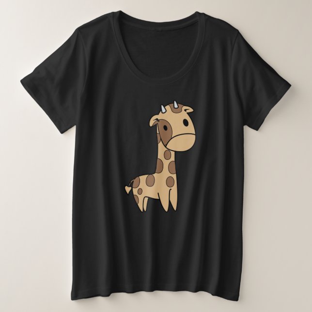 Niedliches Baby-Giraffe Große Größe T-Shirt (Design vorne)