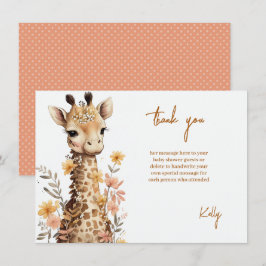 Niedliches Baby-Giraffe Kinderdusche Dankeskarte