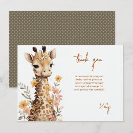 Niedliches Baby-Giraffe Kinderdusche Dankeskarte