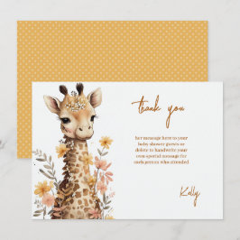 Niedliches Baby-Giraffe Kinderdusche Dankeskarte
