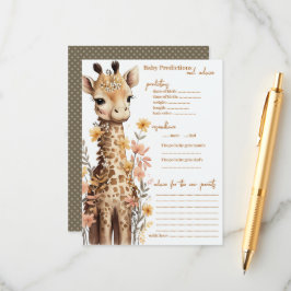 Niedliches Baby-Giraffe Kinderdusche Hinweiskarte