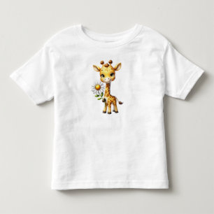 Niedliches Baby Giraffe mit Daisy Blume-88681 Kleinkind T-shirt