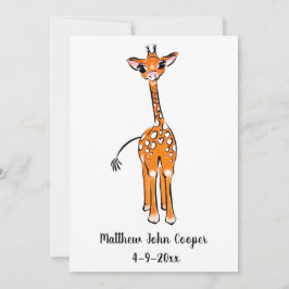Niedliches Baby Giraffe, Safaritiere Einladung