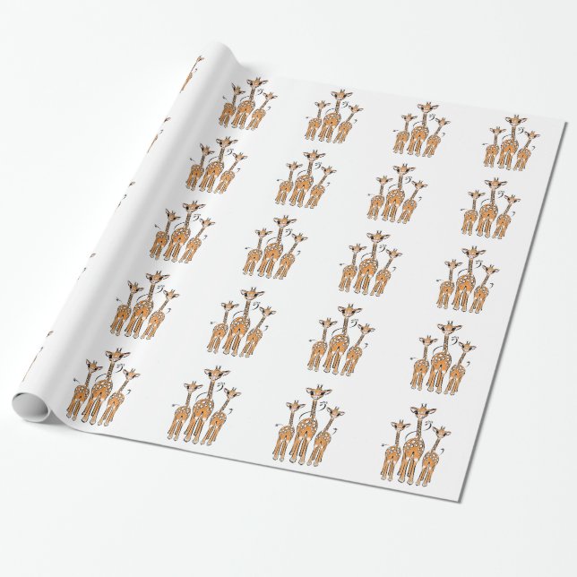 Niedliches Baby Giraffe, Safaritiere Geschenkpapier (Ungerollt)