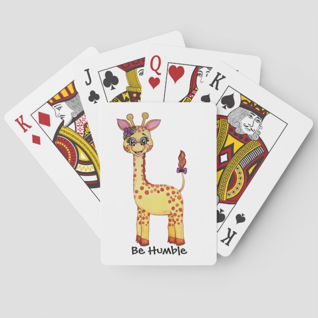 Niedliches Baby-Giraffe Spielkarten (Rückseite)
