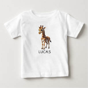 Niedliches Baby Giraffe Tierkids personalisieren T-shirt