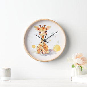 Niedliches Baby Giraffe Wall Clock Uhr