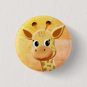 Niedliches Baby Giraffe Zeichnend Button