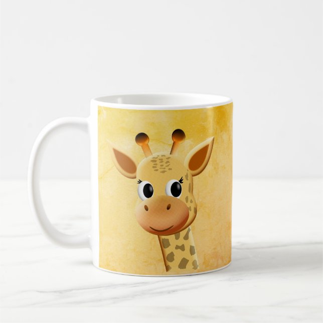 Niedliches Baby Giraffe Zeichnend Kaffeetasse (Links)