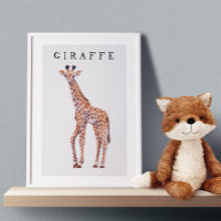 Niedliches Baby Giraffe Zeichnend Kinderplakat