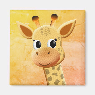 Niedliches Baby Giraffe Zeichnend Magnet
