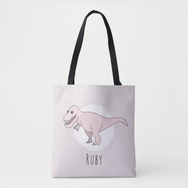 Niedliches Baby Girl T-Rex Dinosaur mit Name Diape Tasche (Vorderseite)