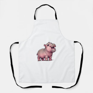 Niedliches Baby Hippo Moo Deng - Spaß und Spielfre Schürze