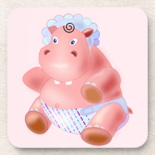 Niedliches Baby Hippo - Zeichnend Spaß Getränkeuntersetzer