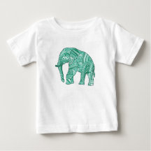 Niedliches Baby-Jersey-Tee mit gemustertem Elefant