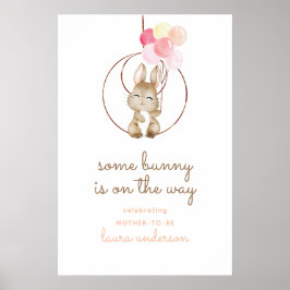 Niedliches Baby Kaninchen Auf dem Weg Kinderzimmer Poster