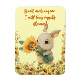 Niedliches Baby-Kaninchen mit Sonnenblumen-Flexibl Magnet