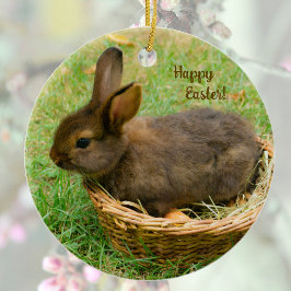 Niedliches Baby-Kaninchen - Osterhasen Keramik Ornament