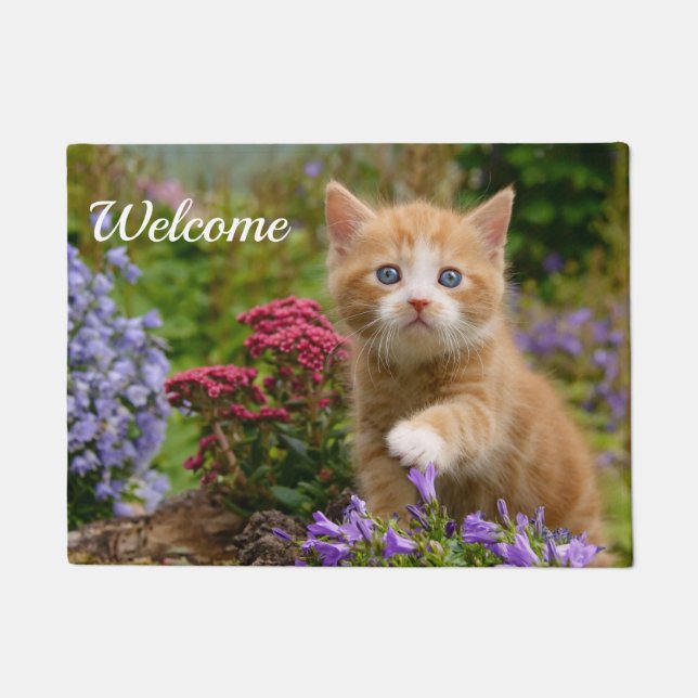 Niedliches Baby-Katzen-Kätzchen, das Foto-Kopf - Fußmatte (Vorderseite)