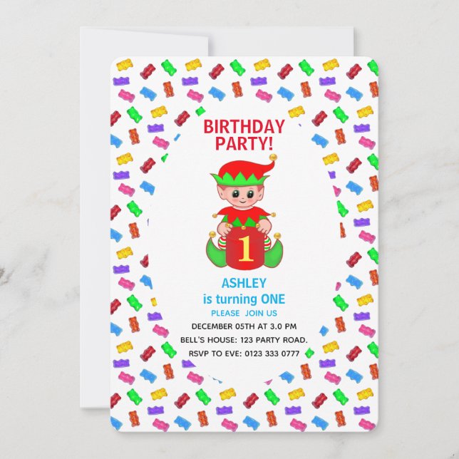 Niedliches Baby/Kind zum Geburtstag Einladung (Vorderseite)