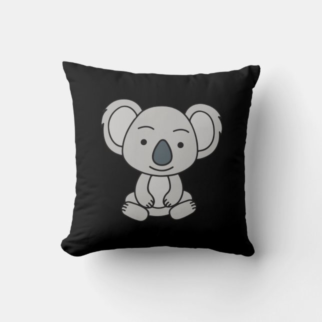 Niedliches Baby Koala mit einem Lächeln im Boden Kissen (Vorderseite)