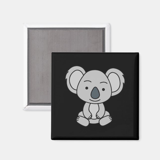 Niedliches Baby Koala mit einem Lächeln im Boden Magnet (Vorderseite/Rückseite)