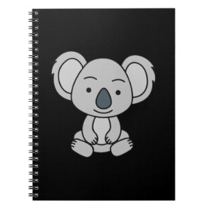 Niedliches Baby Koala mit einem Lächeln im Boden Notizblock