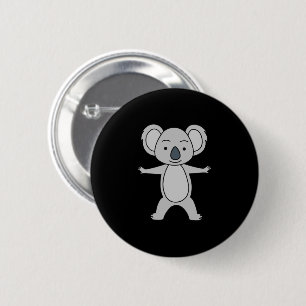 Niedliches Baby Koala mit Lächeln Stehend Button