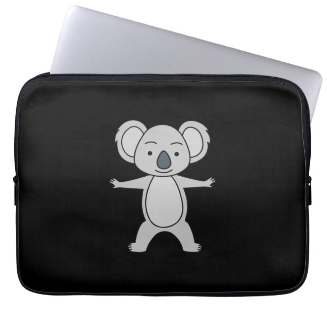Niedliches Baby Koala mit Lächeln Stehend Laptopschutzhülle (Vorderseite)