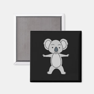 Niedliches Baby Koala mit Lächeln Stehend Magnet