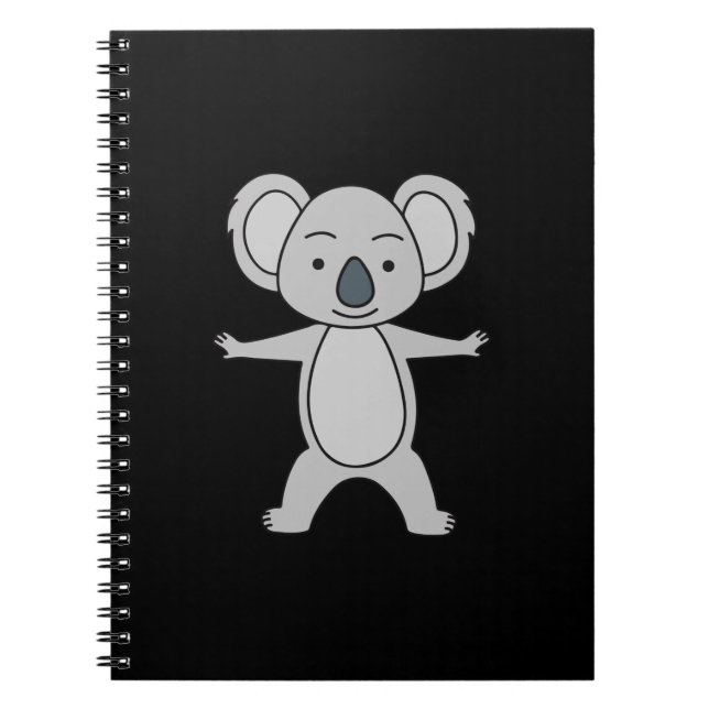Niedliches Baby Koala mit Lächeln Stehend Notizblock (Vorderseite)