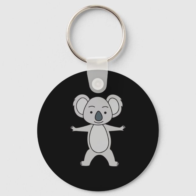 Niedliches Baby Koala mit Lächeln Stehend Schlüsselanhänger (Vorderseite)