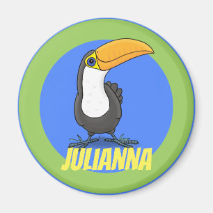 Niedliches Baby lächelnd Toucan Cartoon Magnet
