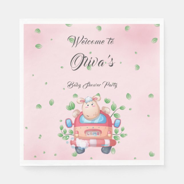 Niedliches Baby Lamb Baby Duschpapier Serviette (Vorderseite)