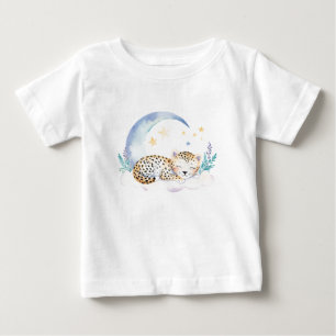Niedliches Baby Leopard auf dem Mond - T-shirt