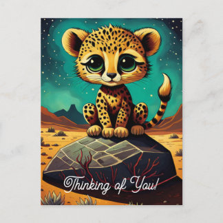 Niedliches Baby Leopard Denken Sie an Sie Postkarte