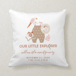 Niedliches Baby Little Explorer Boho Birth Informa Kissen