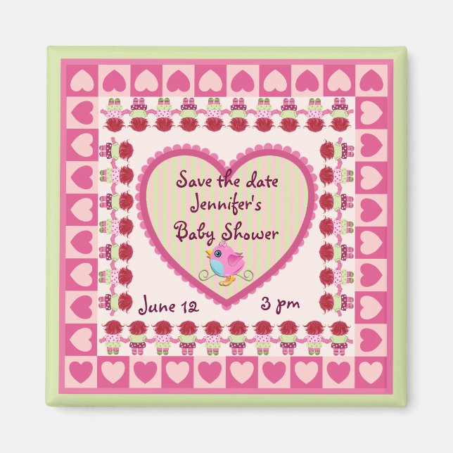 Niedliches Baby (Mädchen) Save the Date Duschmagne Magnet (Vorne)