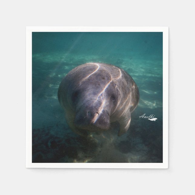 Niedliches Baby Manatee 50 Papierservietten (Vorderseite)