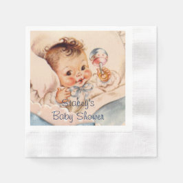 Niedliches Baby mit Rattle, Babydusche Napkins Serviette