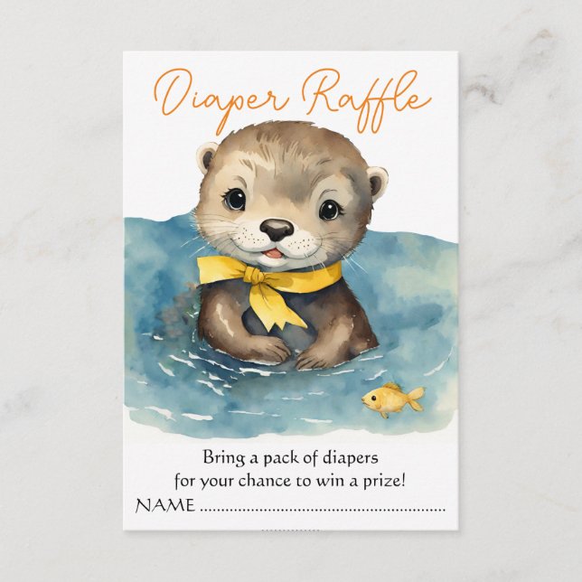 Niedliches Baby Otter Neutral Baby Duschdusche Win Begleitkarte (Vorderseite)